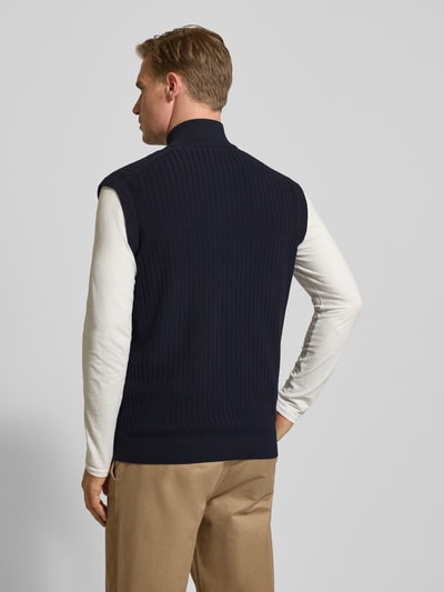 Christian Berg Men Kamizelka z imitacji dzianiny z zamkiem błyskawicznym Granatowy 5