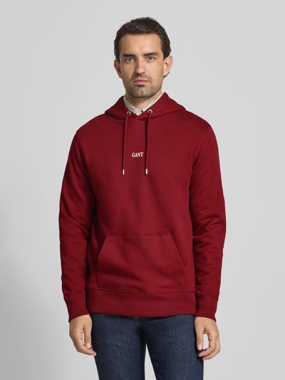 Gant Bluza z kapturem Bordowy 4