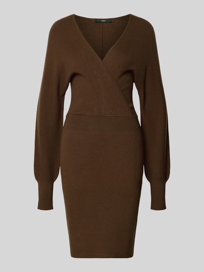 Zero Knielange gebreide jurk van viscosemix Lichtbruin - 2