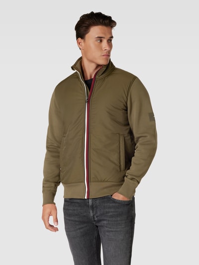 Tommy Hilfiger Sweatjacke mit Kontraststreifen Dunkelgruen 4