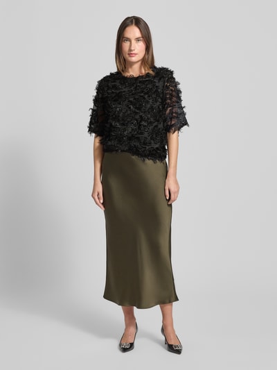 FREE/QUENT T-shirt met siergarnering, model 'VILLA' Zwart - 1