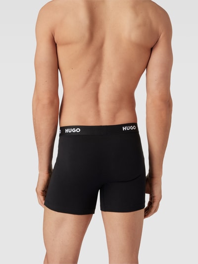 HUGO Boxershort met elastische band met logo in een set van 3 stuks Zwart - 4