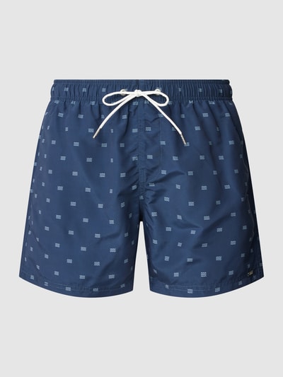 Schiesser Badehose mit Allover-Muster Modell 'Marineland' Dunkelblau 1