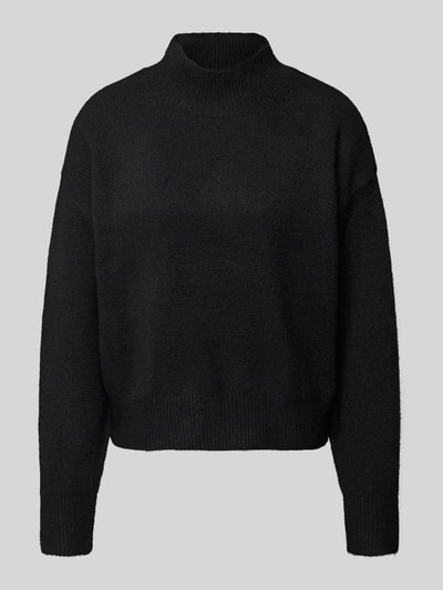Produktfoto, Turtleneck-Pullover mit Woll-Anteil und Rundhalsausschnitt von Neo Noir in Schwarz, gerader Schnitt, gerippte Abschlüsse, glatte Textur