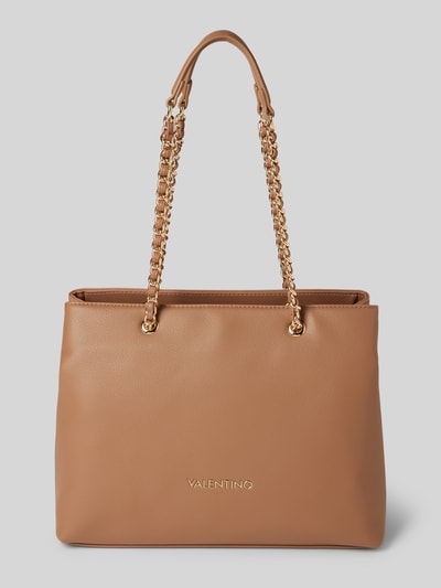 VALENTINO BAGS Torba shopper z aplikacją z logo model ‘ARCADIA’ Camel 1