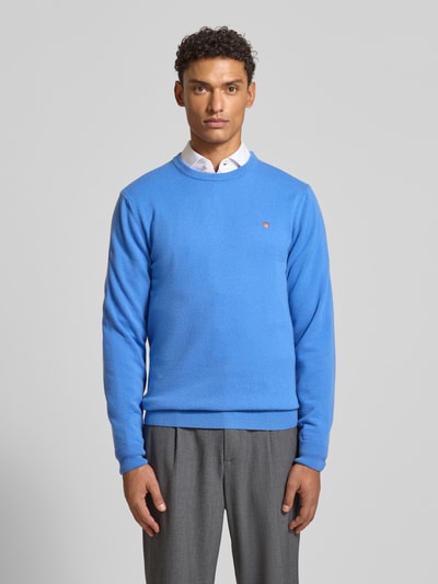 Gant Strickpullover aus reiner Lammwolle mit gerippten Abschlüssen Royal 4