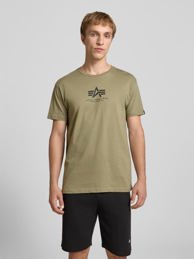 Alpha Industries T-Shirt mit Logo und Rundhalsausschnitt Oliv 4