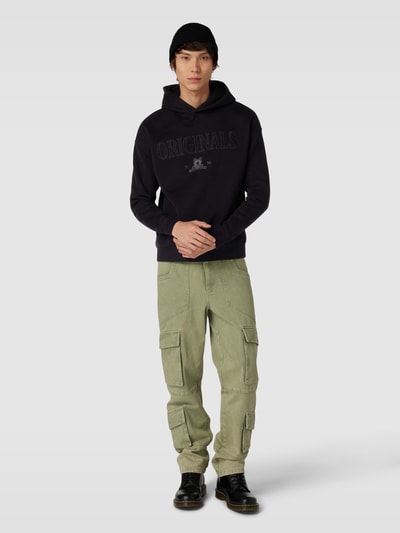 Jack & Jones Hoodie met extra brede schouders, model 'JORSHADOW' Zwart - 1