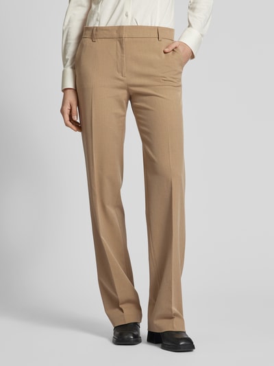 Christian Berg Woman Selection Wide Leg Stoffhose mit Bügelfalten Taupe 4