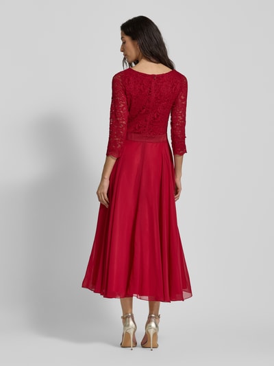 Swing Cocktailkleid mit Häkelspitze Rot 5