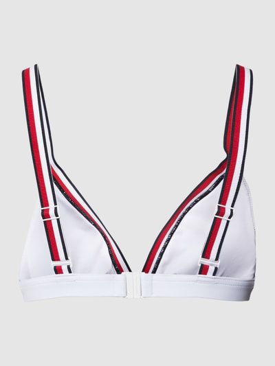 TOMMY HILFIGER Bikini-Oberteil mit Kontraststreifen Weiss 3