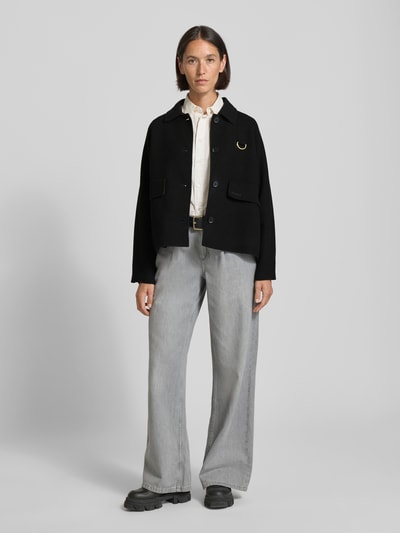 Barbour Regular Fit Overshirt aus Woll-Mix Modell 'LEONIE' Black 1