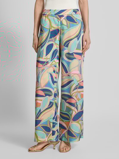 SEDUCTIVE Spodnie materiałowe z prostą nogawką i elastycznym pasem model ‘ROSANNE’ Ciemnoniebieski 4