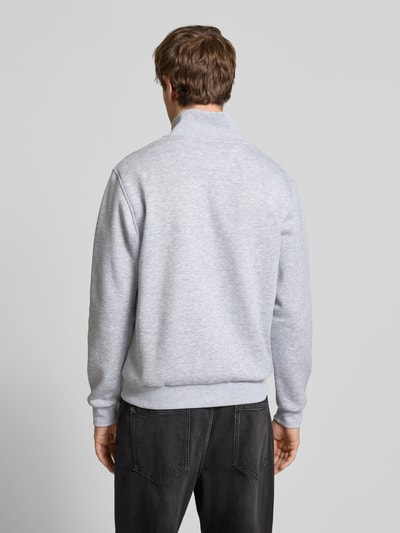 JACK & JONES Regular Fit Sweatshirt mit Troyer-Kragen Modell 'Bradley' Hellgrau Melange 5