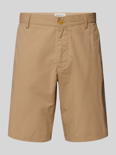 Gant Korte relaxed fit broek met riemlussen Beige - 2