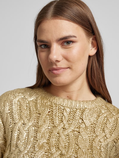 Jake*s Collection Strickpullover mit Zopfmuster Gold 3