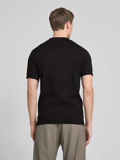 Lindbergh Slim Fit Poloshirt mit V-Ausschnitt Modell 'Ecovero' Black 5