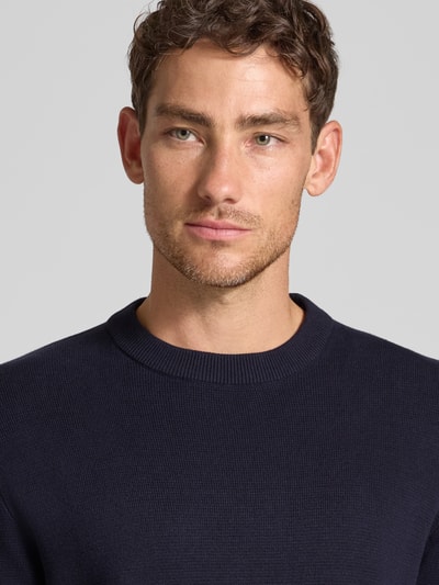 Jack & Jones Premium Strickpullover mit Rundhalsausschnitt Modell 'MILANO' Dunkelblau 3