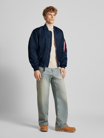 Alpha Industries Bomberjack met opstaande kraag Donkerblauw - 1