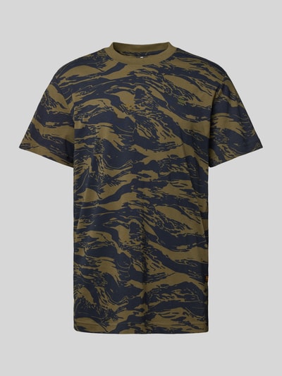 G-Star Raw T-shirt ze wzorem moro model ‘Tiger’ Oliwkowy 2