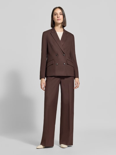 Christian Berg Woman Selection wide fit broek met viscose Donkerbruin - 1