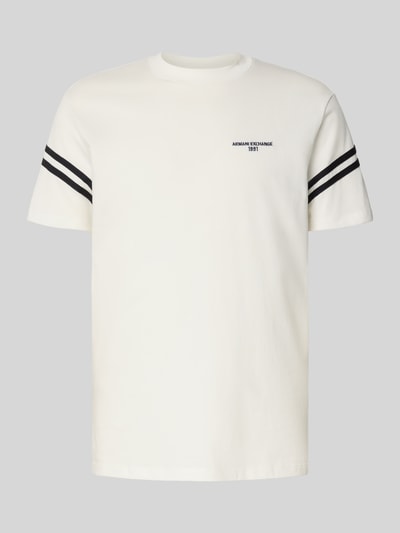 Armani Exchange T-shirt z wyhaftowanym logo i okrągłym dekoltem Biały 2