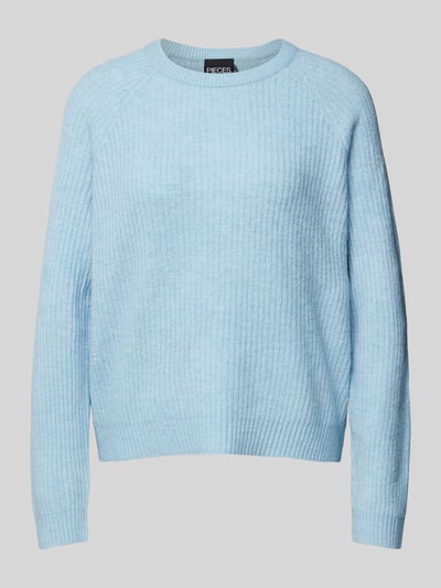 Pieces Relaxed Fit Pullover mit Rundhalsausschnitt Modell 'OLLA' Hellblau 1