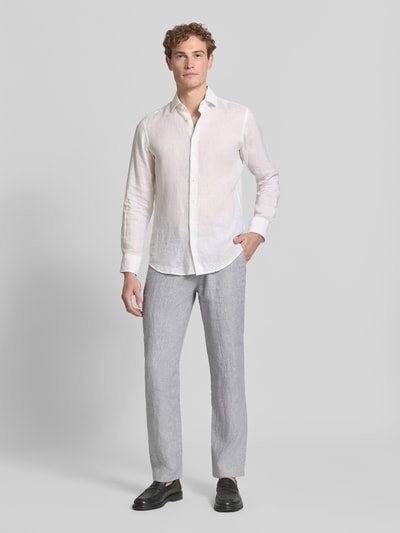 g1920 Regular Fit Leinenhose mit französischen Eingrifftaschen Hellgrau 1