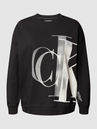 CK Jeans Plus PLUS SIZE Sweatshirt mit Label-Print Modell 'PLUS LIGHTBOX CK' Black 2