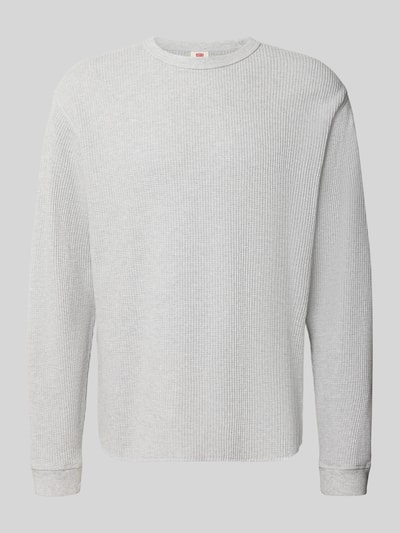 Produktfoto, Relaxed Fit Langarmshirt aus reiner Baumwolle von Levi's®, hellgrau, strukturierte Oberfläche, schlichte Form, Herren Langarmshirt
