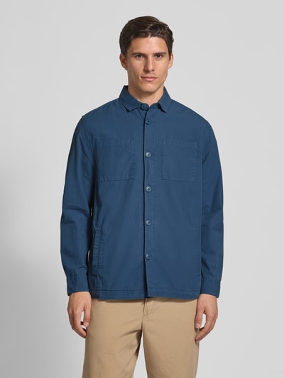 Barbour Slim fit overshirt van puur katoen, model 'RICKFELL' Jeansblauw - 4
