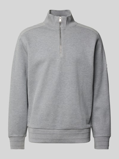 BOSS Sweatshirt mit Troyer-Kragen Modell 'Sidney' Hellgrau 2