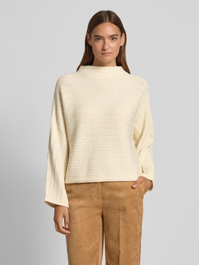 Zero Strickpullover mit Stehkragen Ecru 4