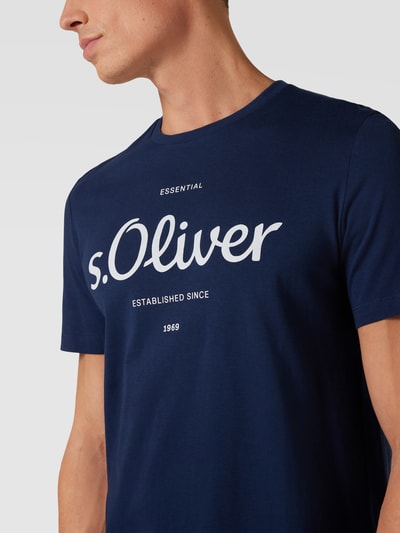 s.Oliver RED LABEL T-Shirt mit Label-Print Dunkelblau 3