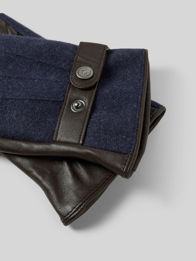 bugatti Handschuhe aus Schafsleder-Textil-Mix mit Riegel Marine 2