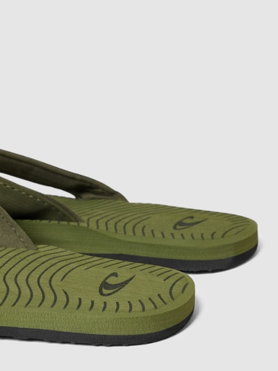 ONeill Teenslippers in gevlochten look met labelpatch, model 'KOOSH' Olijfgroen - 2