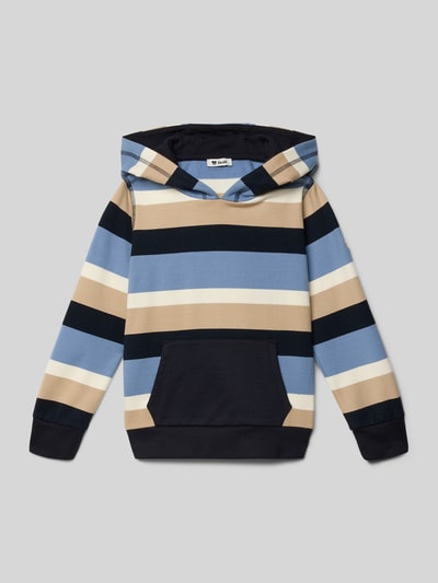 Steiff Hoodie met kangoeroezak Rookblauw - 1