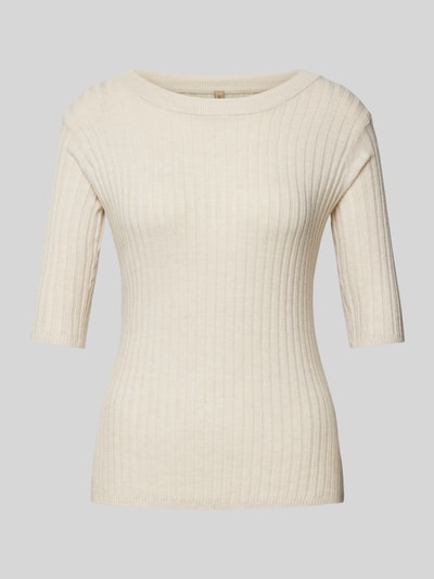 Soyaconcept Gebreide pullover met 1/2-mouwen, model 'FETIMA' Beige - 2