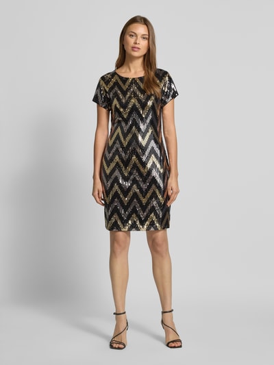 Apricot Sukienka mini z okrągłym dekoltem Czarny 1