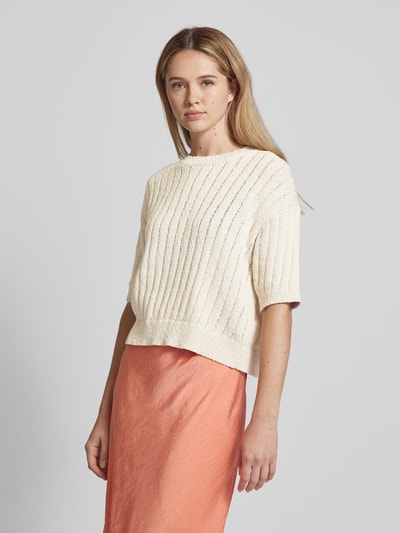 OPUS Gebreide pullover met 1/2-mouwen, model 'Punzi' Taupe - 4