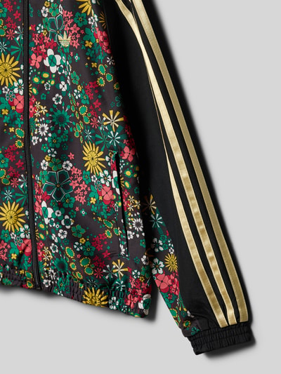 Productfoto, Regular Fit Sweatjacke mit Reißverschluss van adidas Originals, look: all-over bloemenmotief, regular fit, ritssluiting, logodetail, opstaande kraag, lange mouw met geribd mouwboord, rompzoom geribd, zij-steekzakken, materiaalverwerking: sweat.