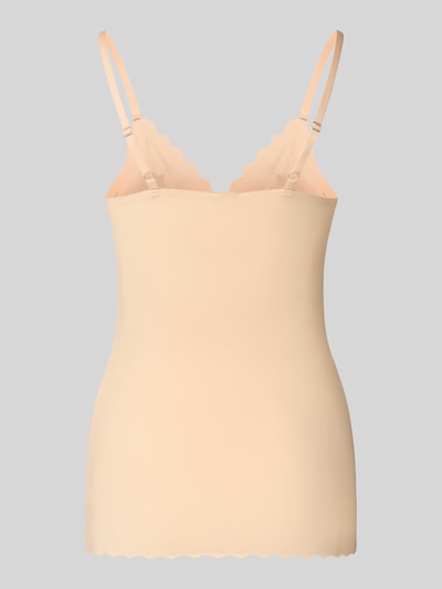 Produktfoto, Unterhemd mit herausnehmbaren Pads von Skiny in Beige, Material-Mix mit Stretch-Anteil, körpernahe Passform, Wellensaum, verstellbare Träger
