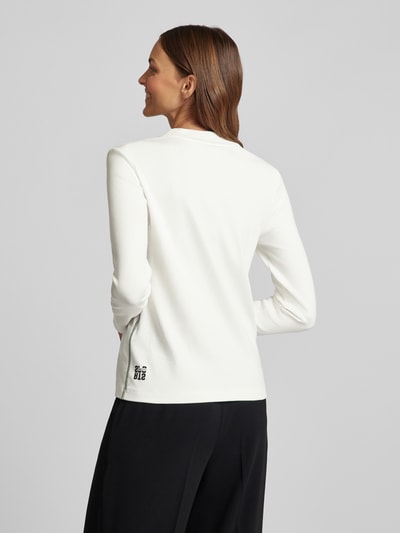 Marc Cain Longsleeve mit Label-Print Offwhite 5