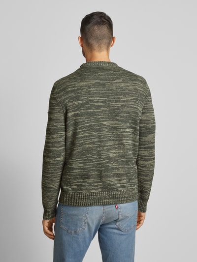 Lerros Gebreide pullover met ribboorden Groen - 5