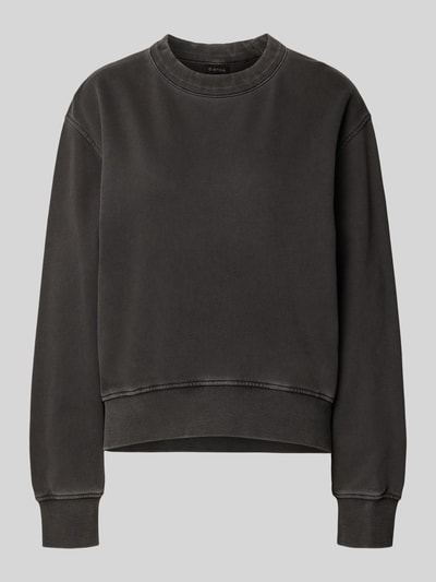 Produktfoto, Relaxed Fit Sweatshirt mit Rundhalsausschnitt von G-Star Raw, czarna bawełna, dłuższy tył, prosty krój, gładka tekstura