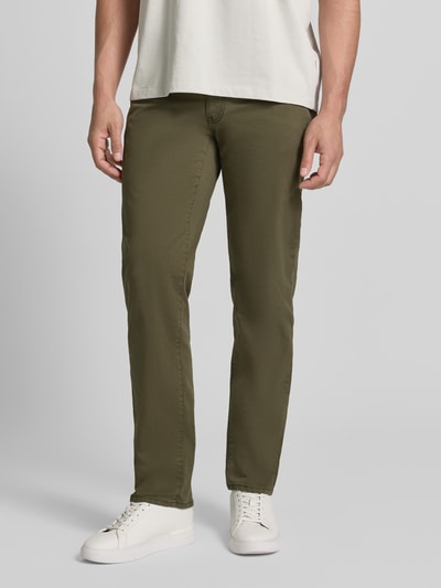 Brax Stoffhose aus Baumwoll-Mix mit Viskose-Anteil Modell 'Cadiz' Oliv 4
