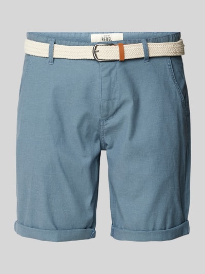 Redefined Rebel Regular Fit Shorts mit Gürtel Modell 'NEBRASKA' Hellblau Melange 2