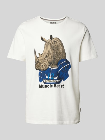 Blend T-shirt met motief- en statementprint Offwhite - 2