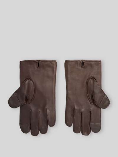 Polo Ralph Lauren Handschuhe aus Schafsnappa mit Logo-Prägung Dunkelbraun 2