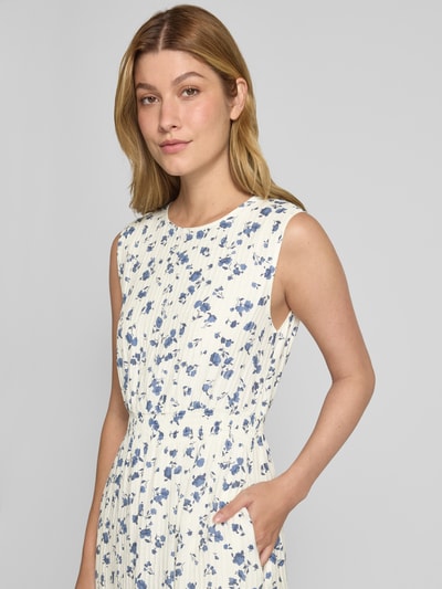 MSCH Copenhagen Sukienka midi z fakturowanym wzorem model ‘Falisha’ Szaroniebieski 3